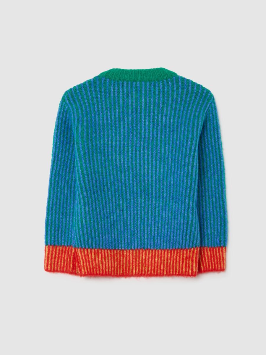 Multicolour sweater in stretch fabric_1