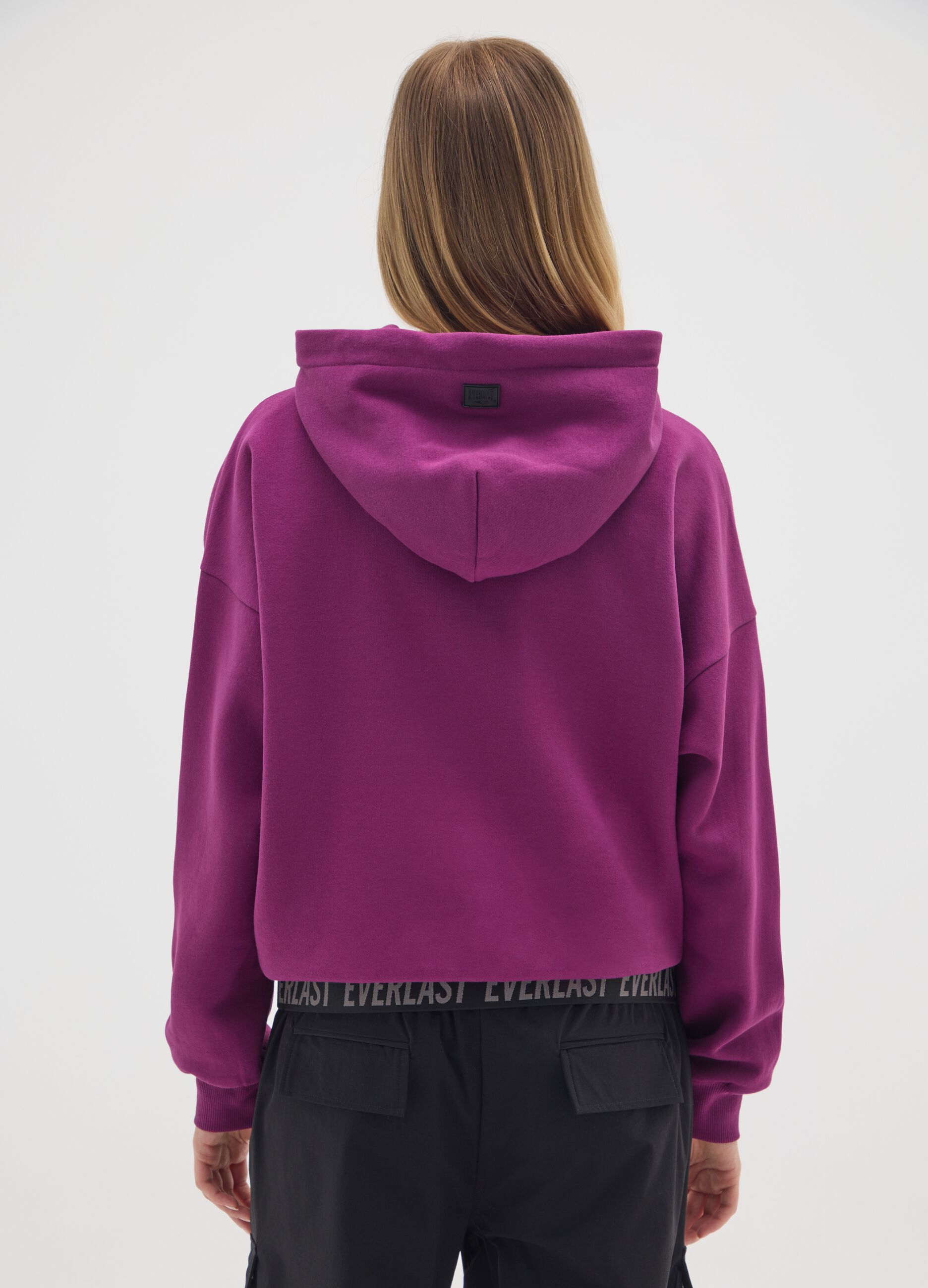 Purple regular fit cotton blend sweatshirt