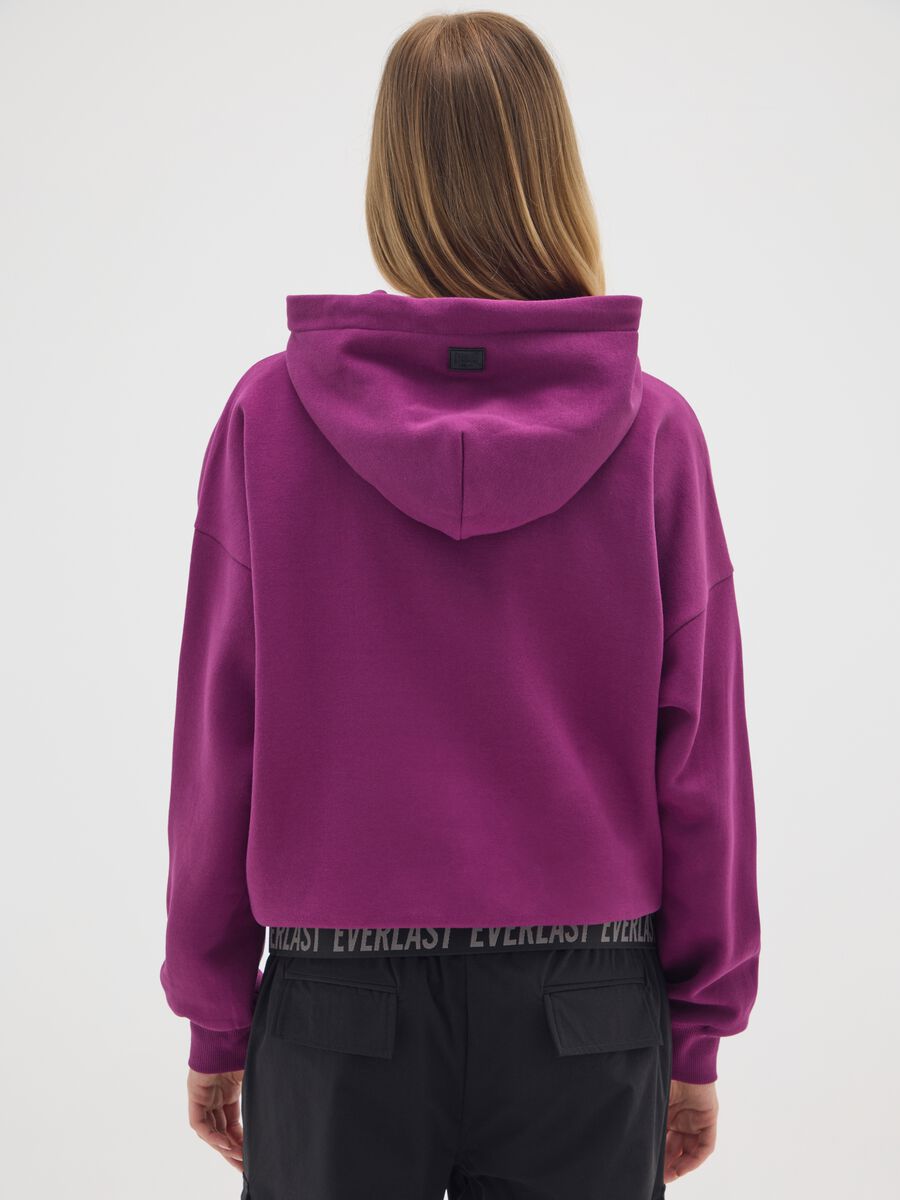 Purple regular fit cotton blend sweatshirt_2