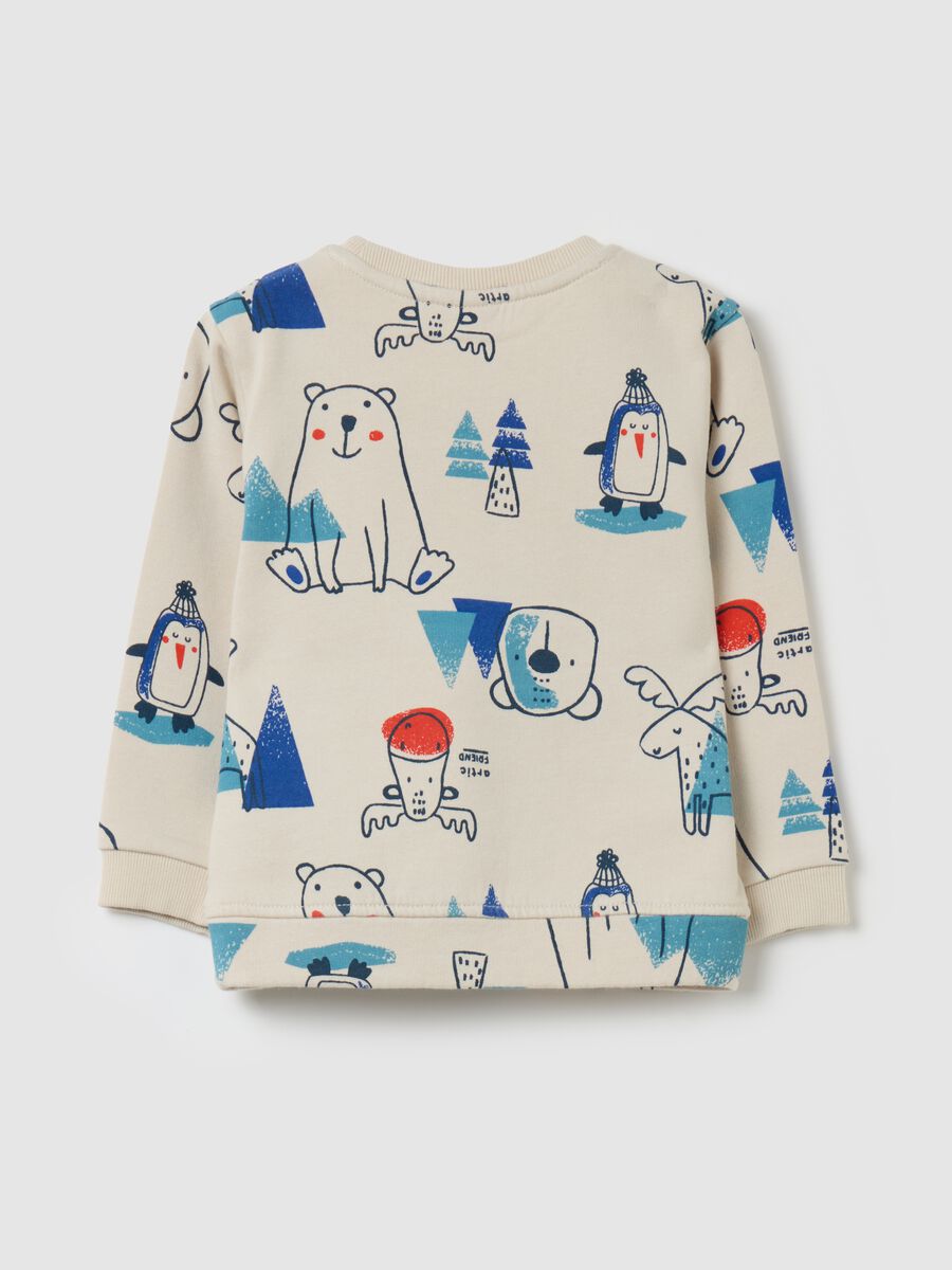 French terry sweatshirt with Pole animals print_1