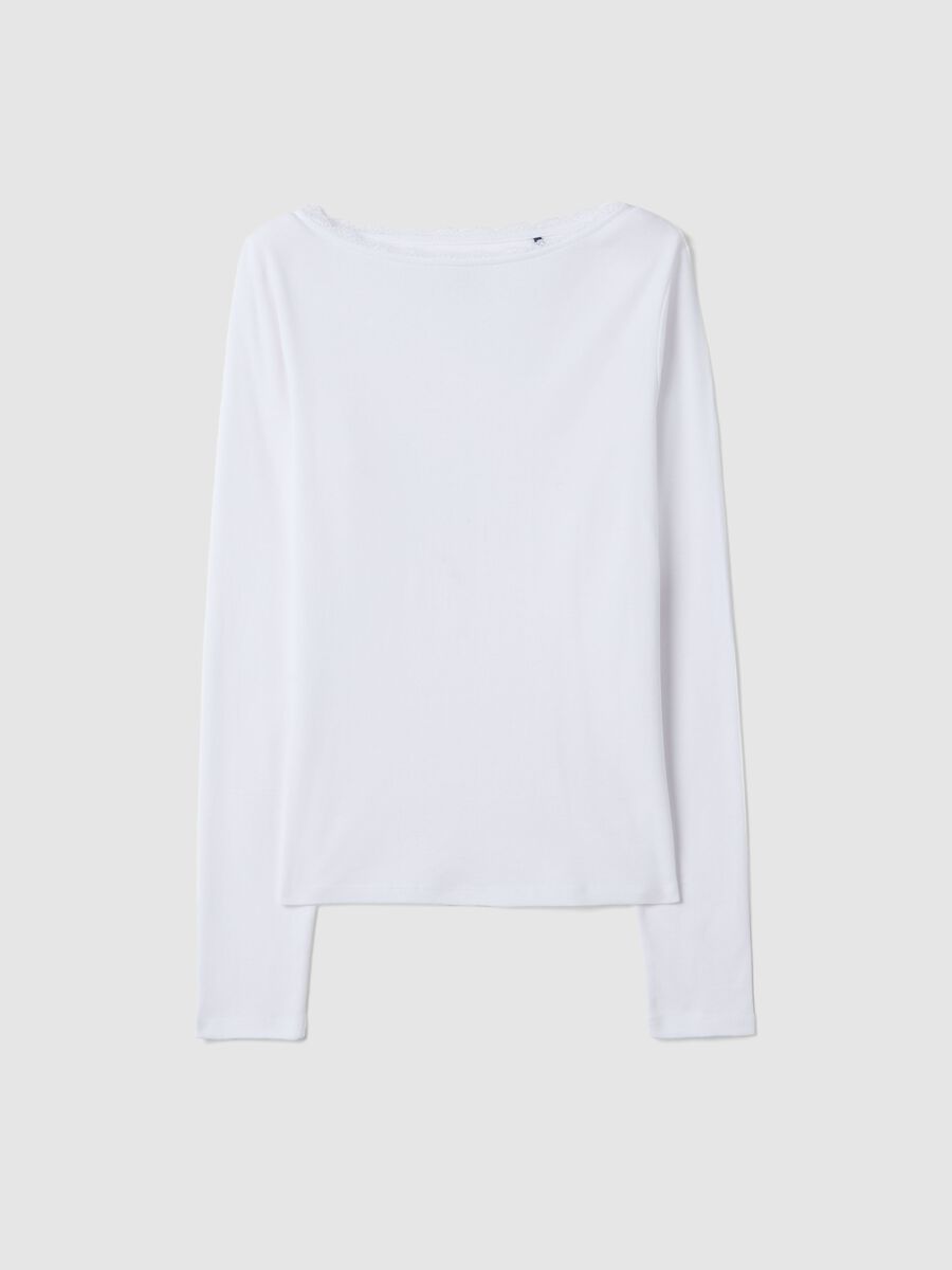 T-shirt in puro cotone bianca regular fit_4