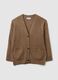 Brown oversized fit cardigan with buttons_4