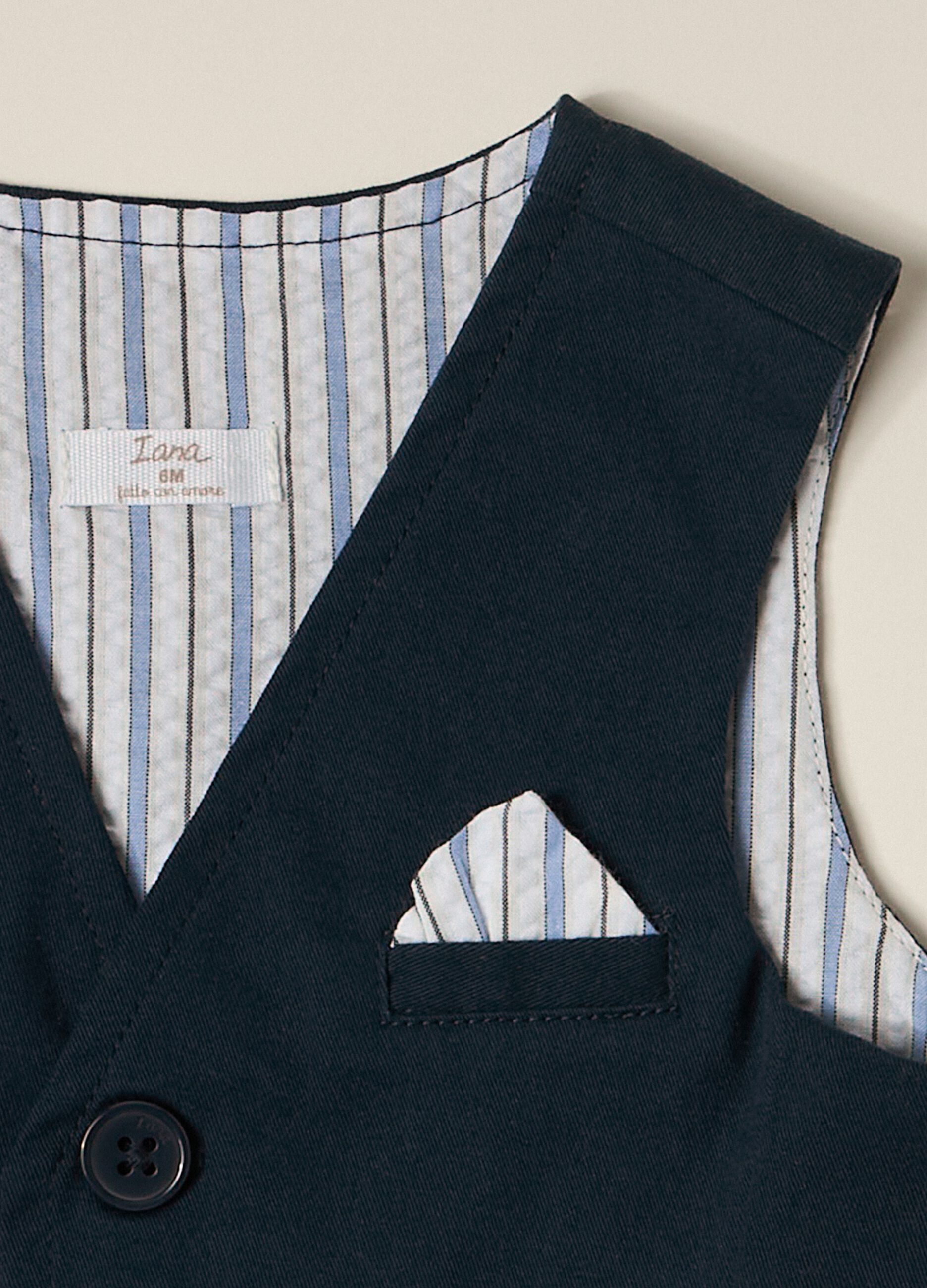 IANA newborn boy gilet in Milano stitch