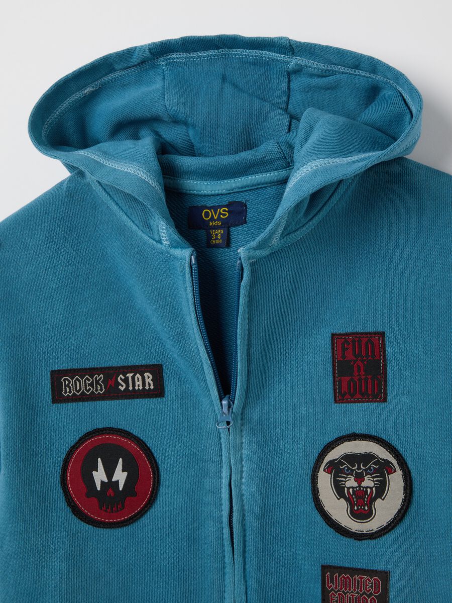 Children's sweatshirt in pure blue cotton, regular fit_2