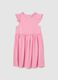 Girls&rsquo; pink dress in 100% cotton with puff sleeves_0
