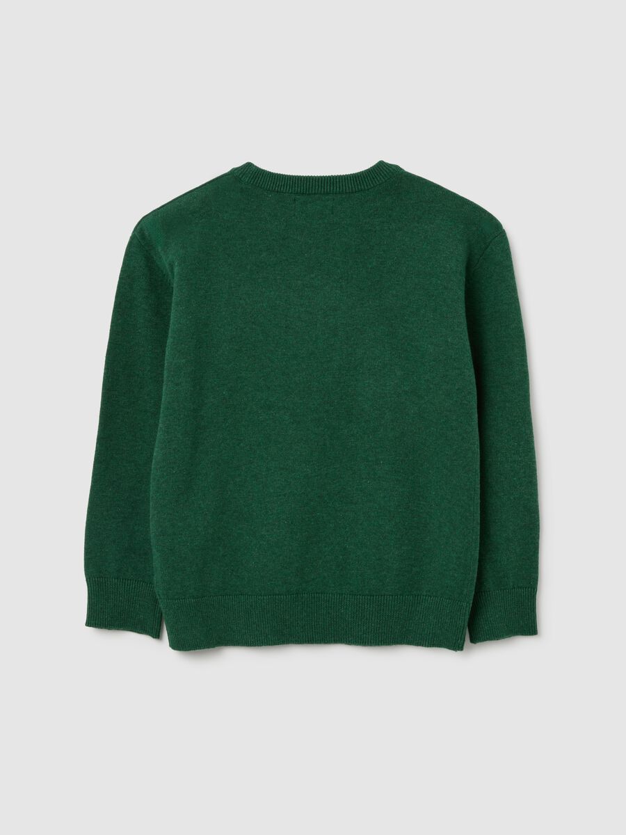 Children's green cotton jumper regular fit_1