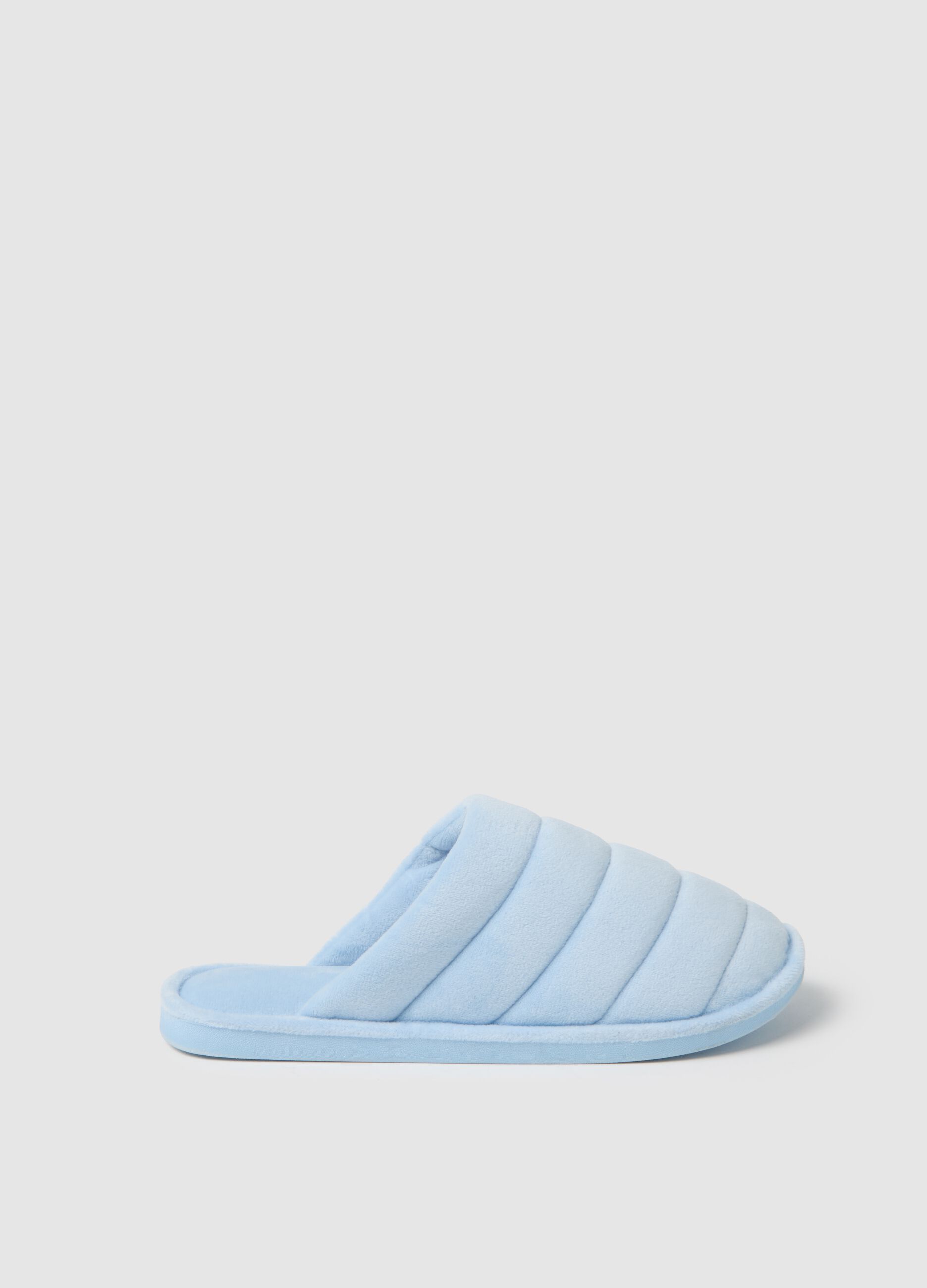 Blue Velour Blend Slippers