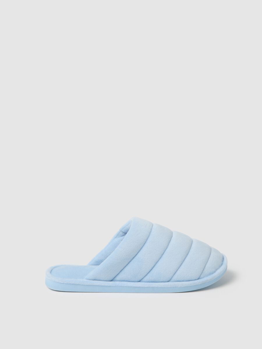 Blue Velour Blend Slippers_0