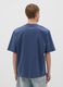 Men's 100% cotton blue boxy fit T-shirt with Surf Beach Bar print_2