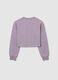 Girls' purple cotton sweatshirt regular fit with round neckline_1