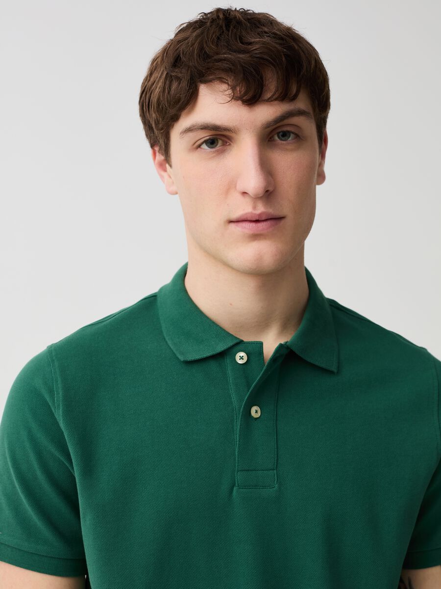 Organic cotton pique polo shirt_1