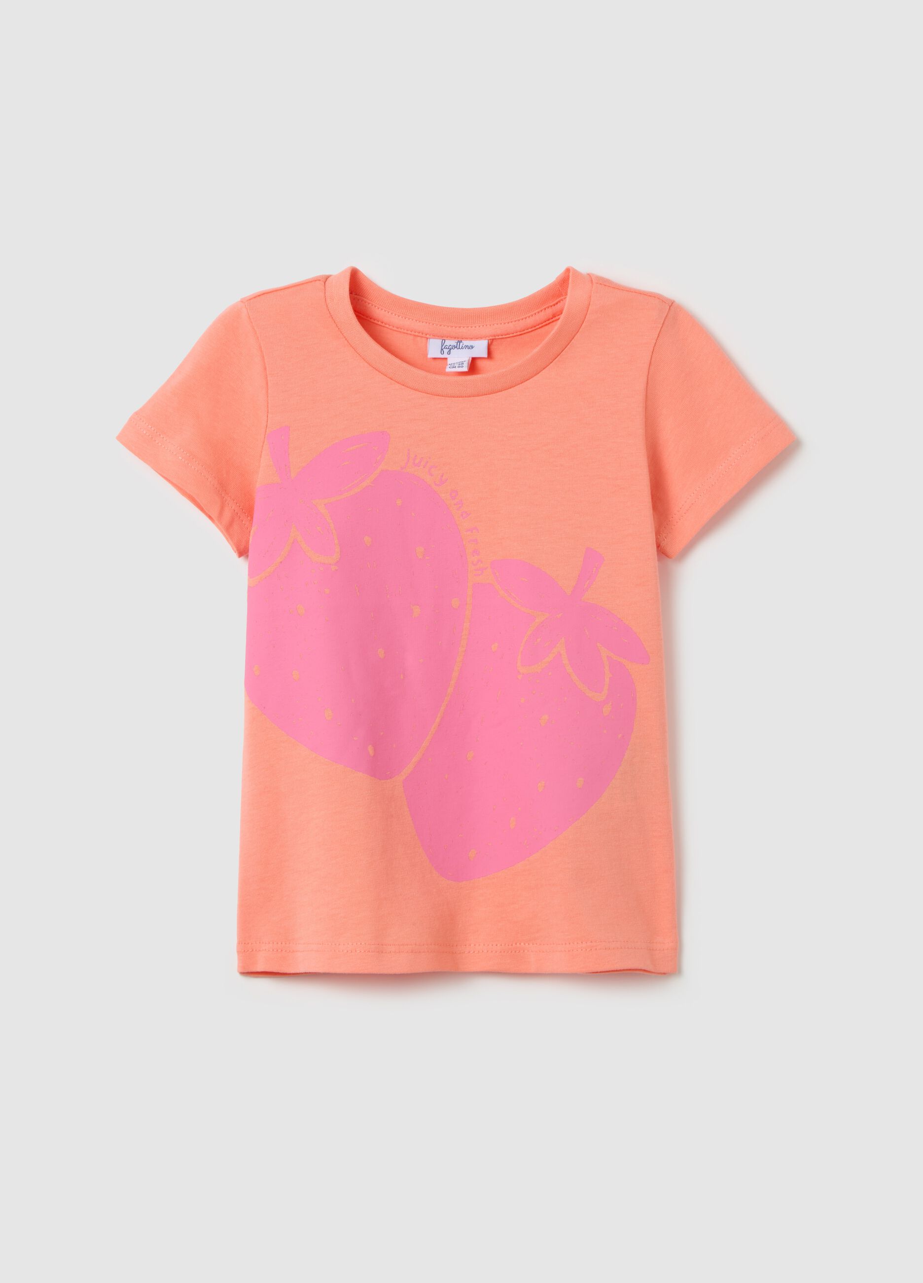 Cotton T-shirt with fruit print
