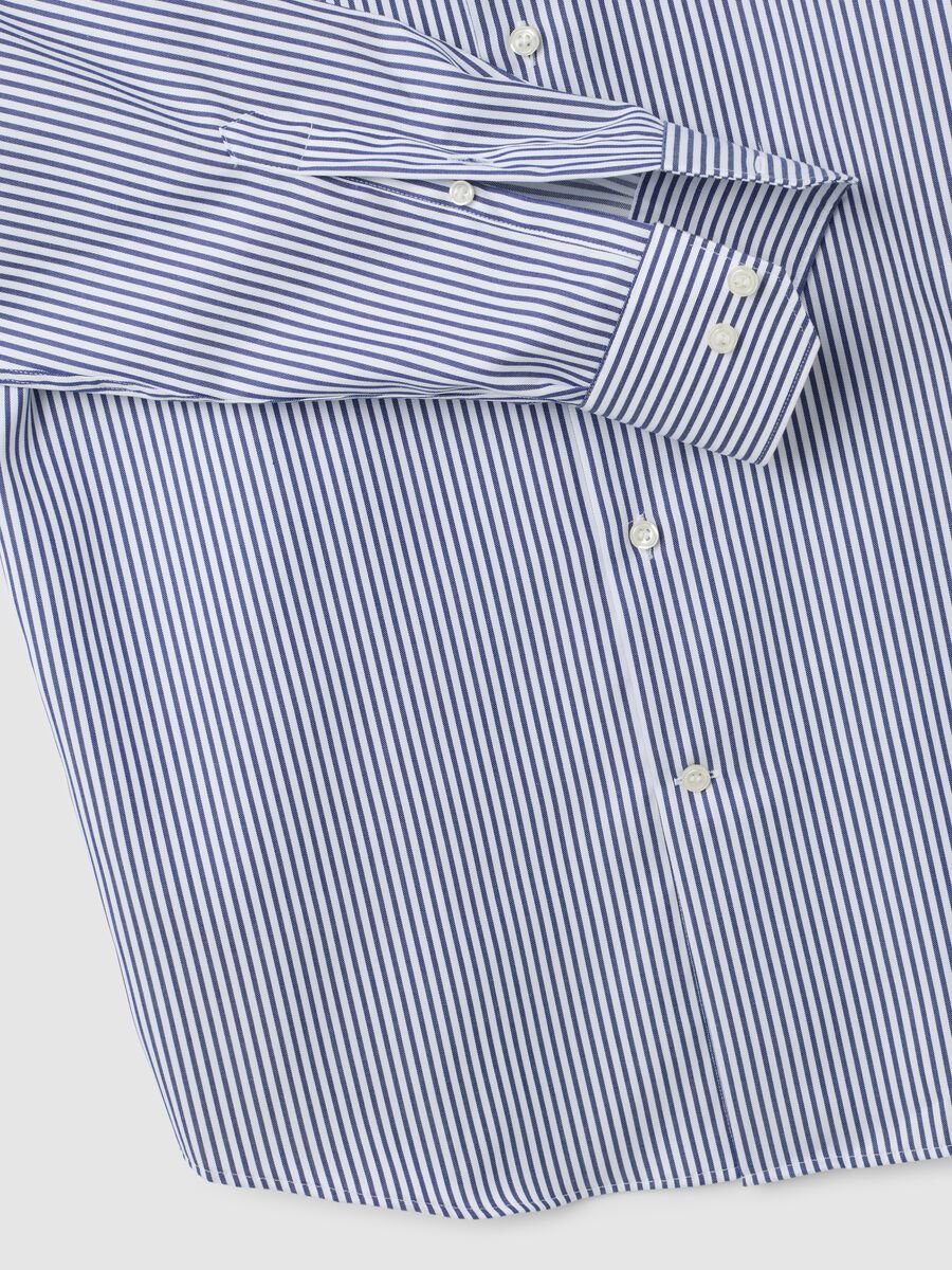 Blue Cotton Striped Shirt_5