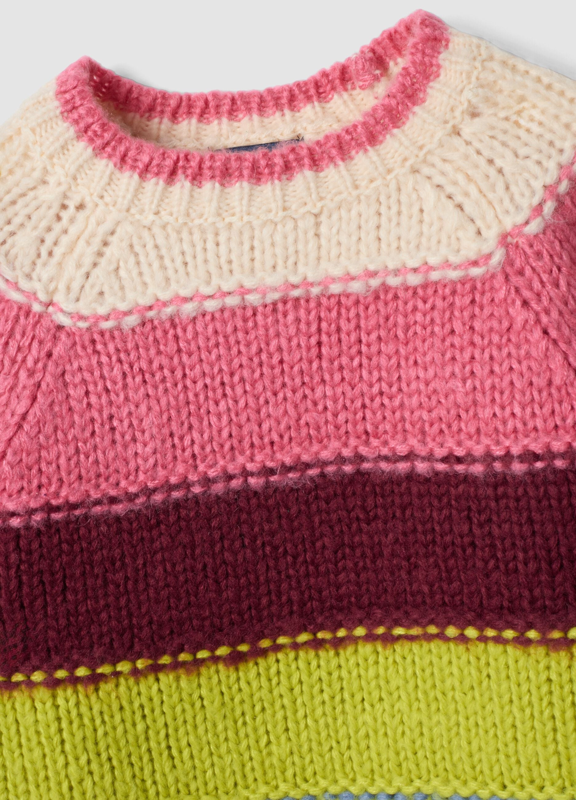 Multicolour striped crew-neck jumper, regular fit