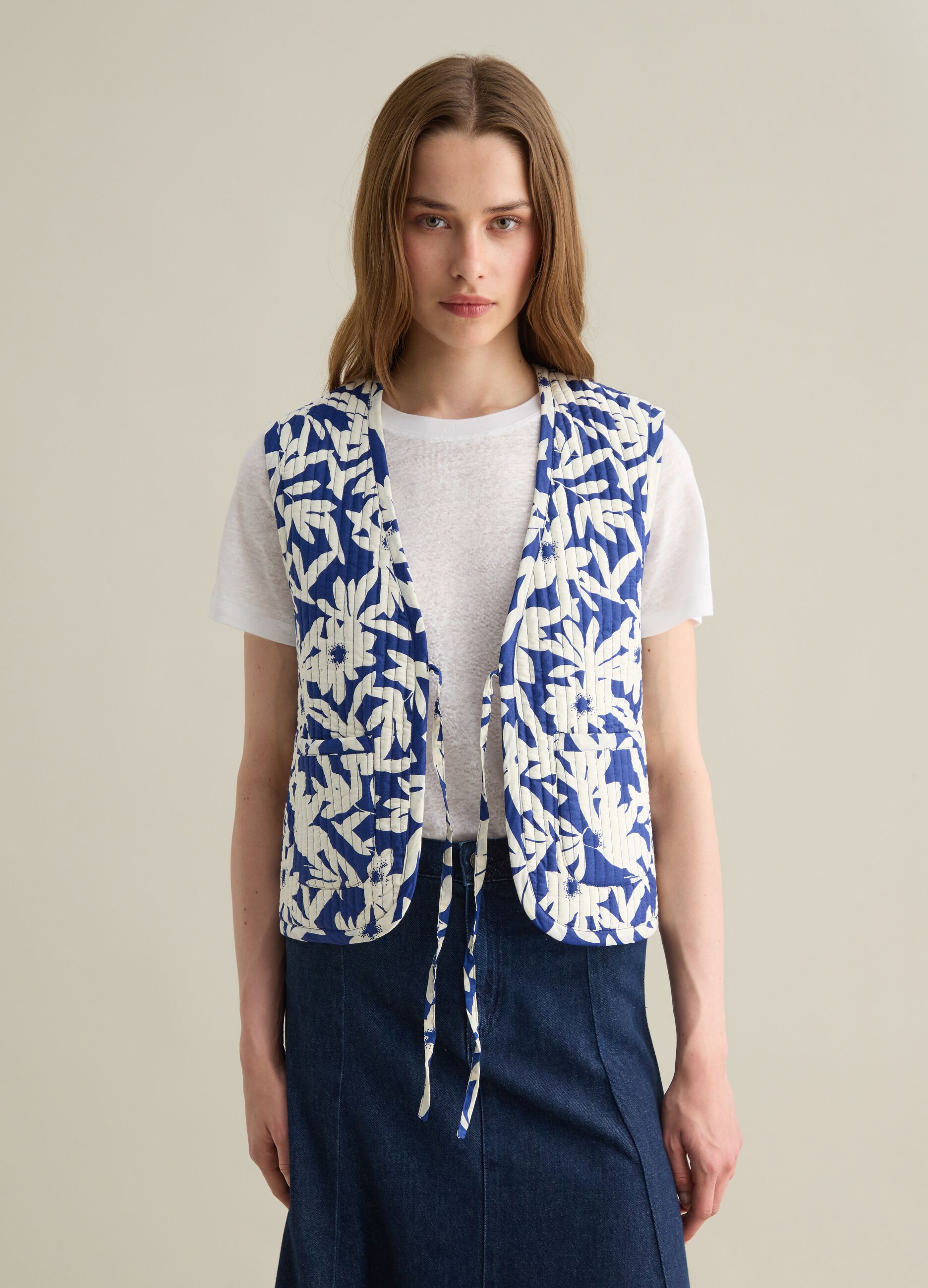 Gilet da donna in puro cotone multicolor 