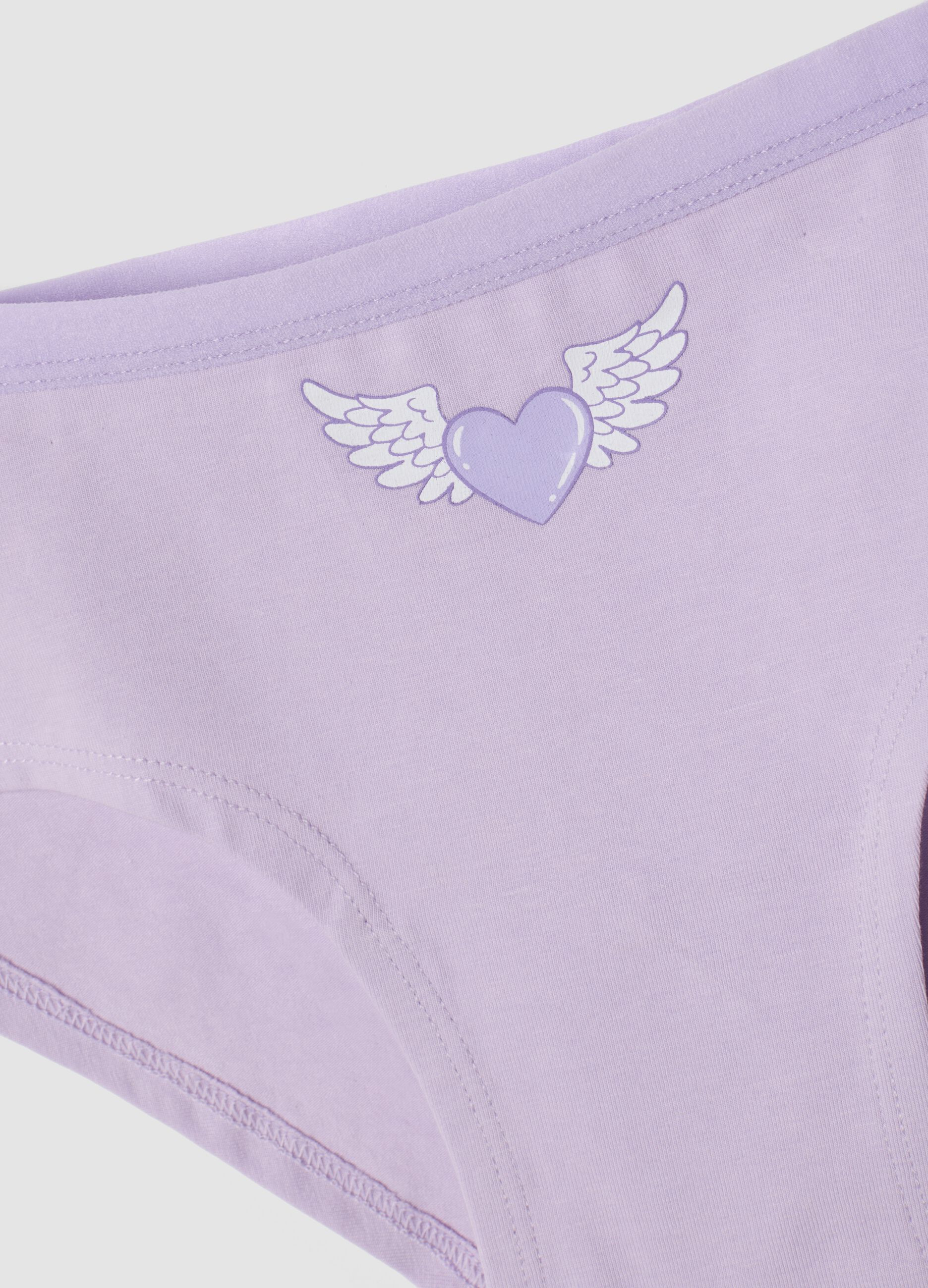 Tripack di slip viola in cotone organico elasticizzato