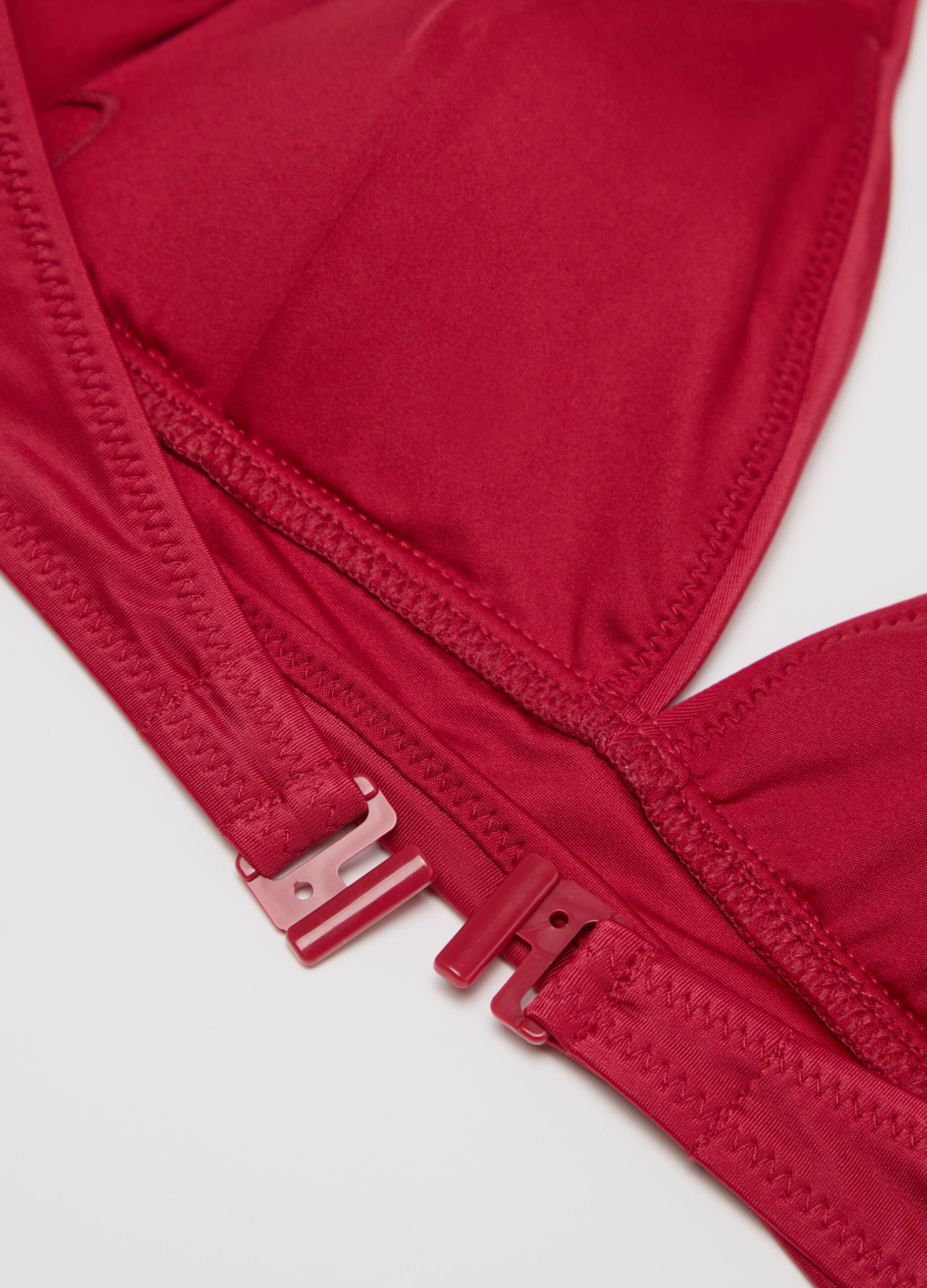 Red triangle bikini top