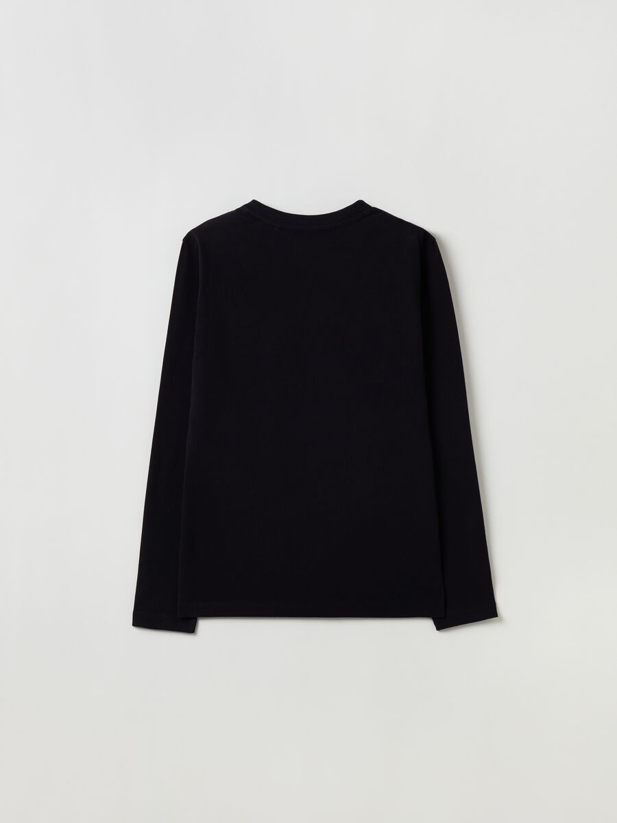 T-shirt a maniche lunghe stampa orso_1