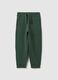 Children's trousers in pure green cotton regular fit_0
