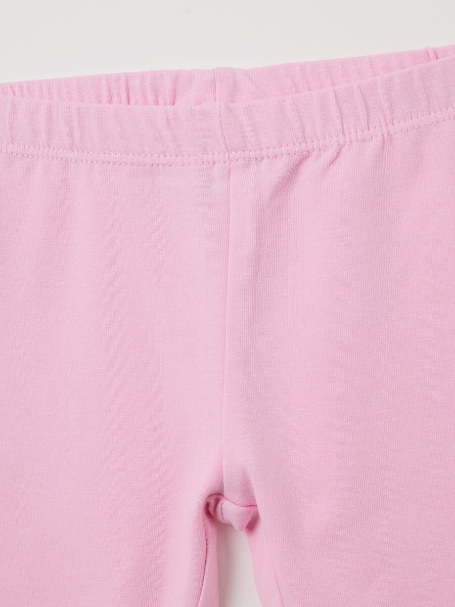Pink stretch cotton leggings Fagottino_3