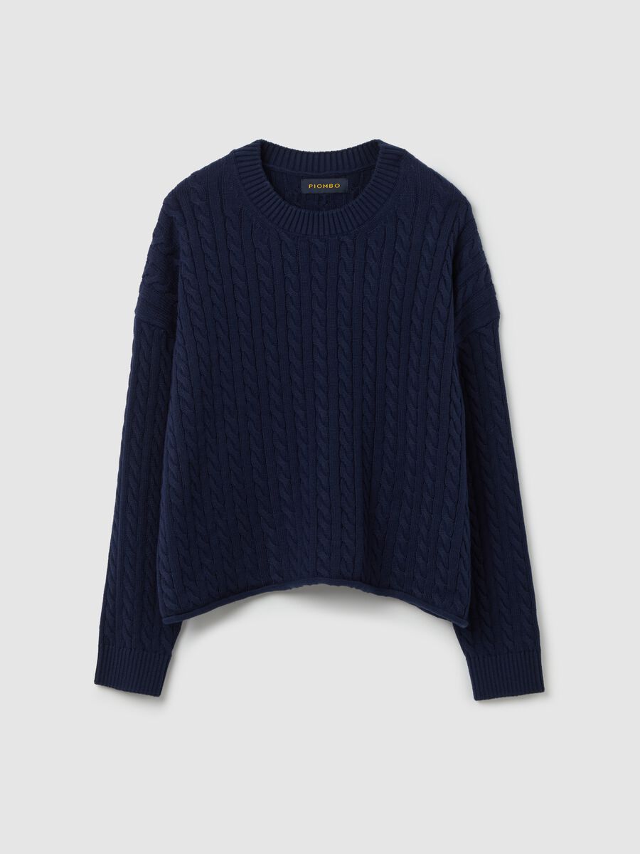 Ribbed pullover with cable-knit design_4