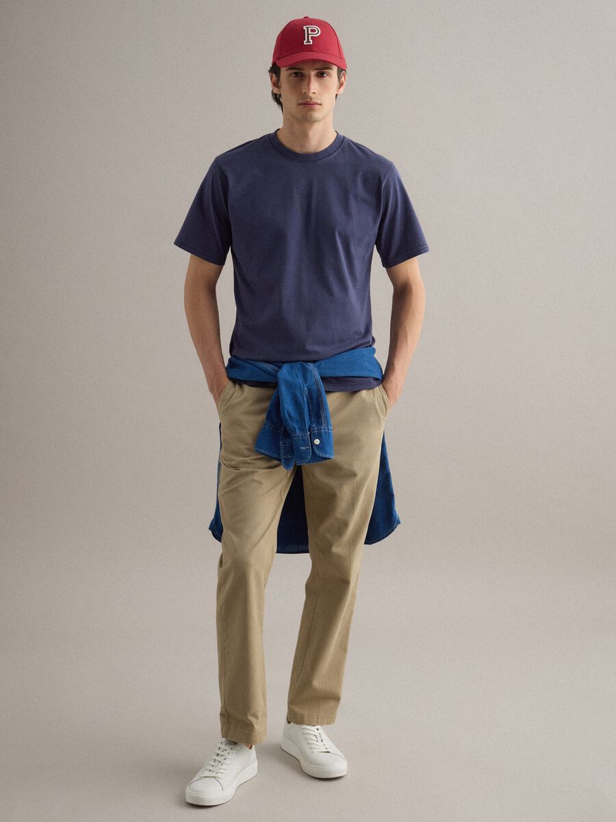 T-shirt in puro cotone blu relaxed fit_1