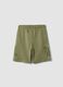 Green pure cotton Bermuda shorts with elasticated waist_4
