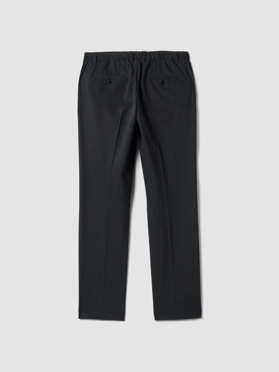 Pantaloni chino grigi in twill di viscosa elasticizzata slim fit_6