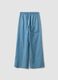 Girls&rsquo; light blue pure cotton wide-leg denim trousers_1