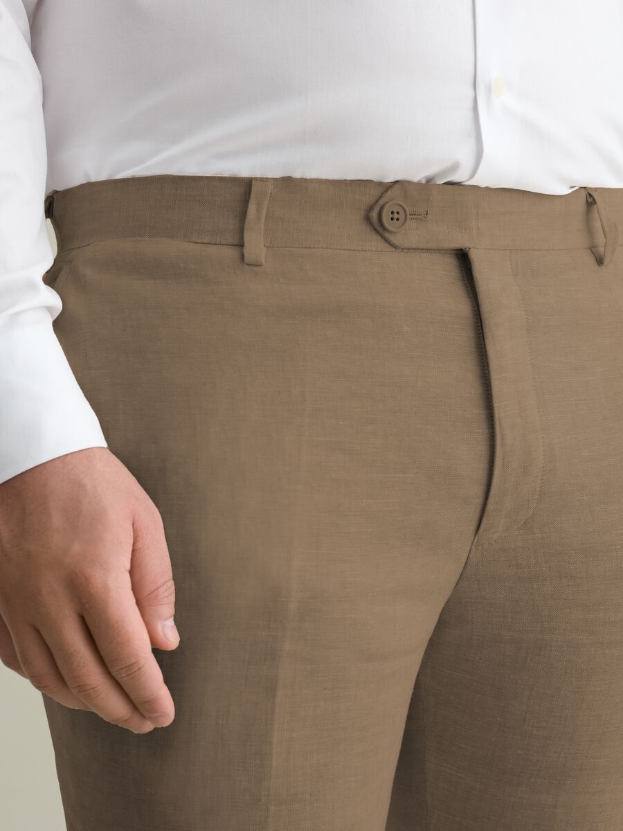 Plus Size oversized chino trousers in linen_3