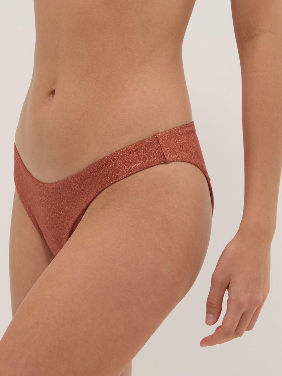 Orange stretch swim briefs with glitter texture_3