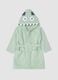 Green organic cotton dinosaur hooded bathrobe for babies and toddlers_0