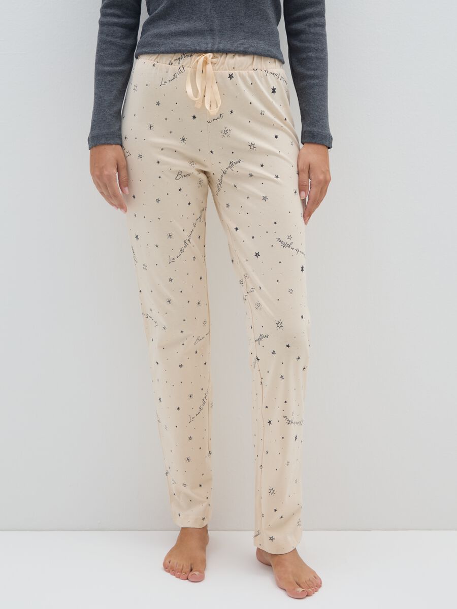 Pantaloni in puro cotone beige regular fit_1