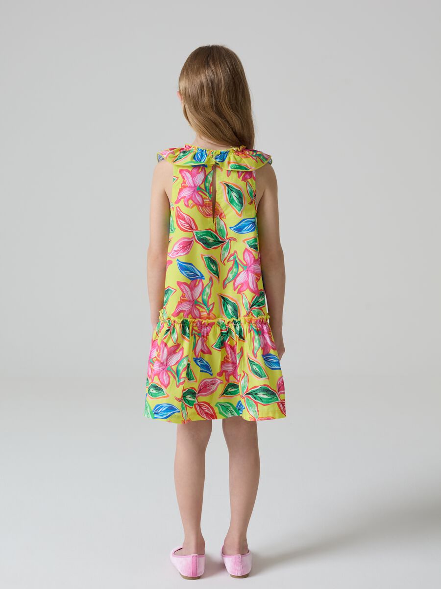 Cotton dress with flounce and print_2