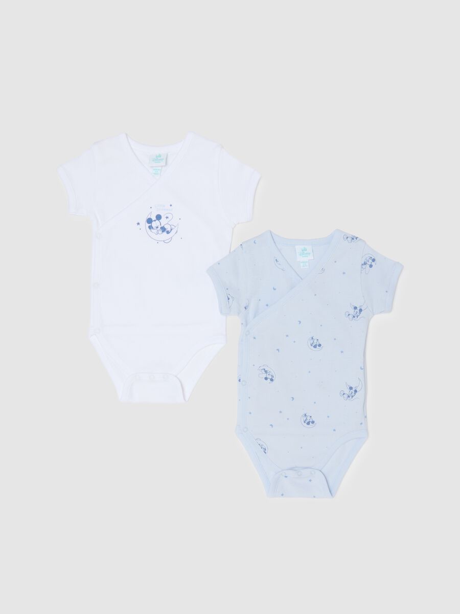 Two-pack pure cotton multicolour bodysuits for newborns with Disney prints_0