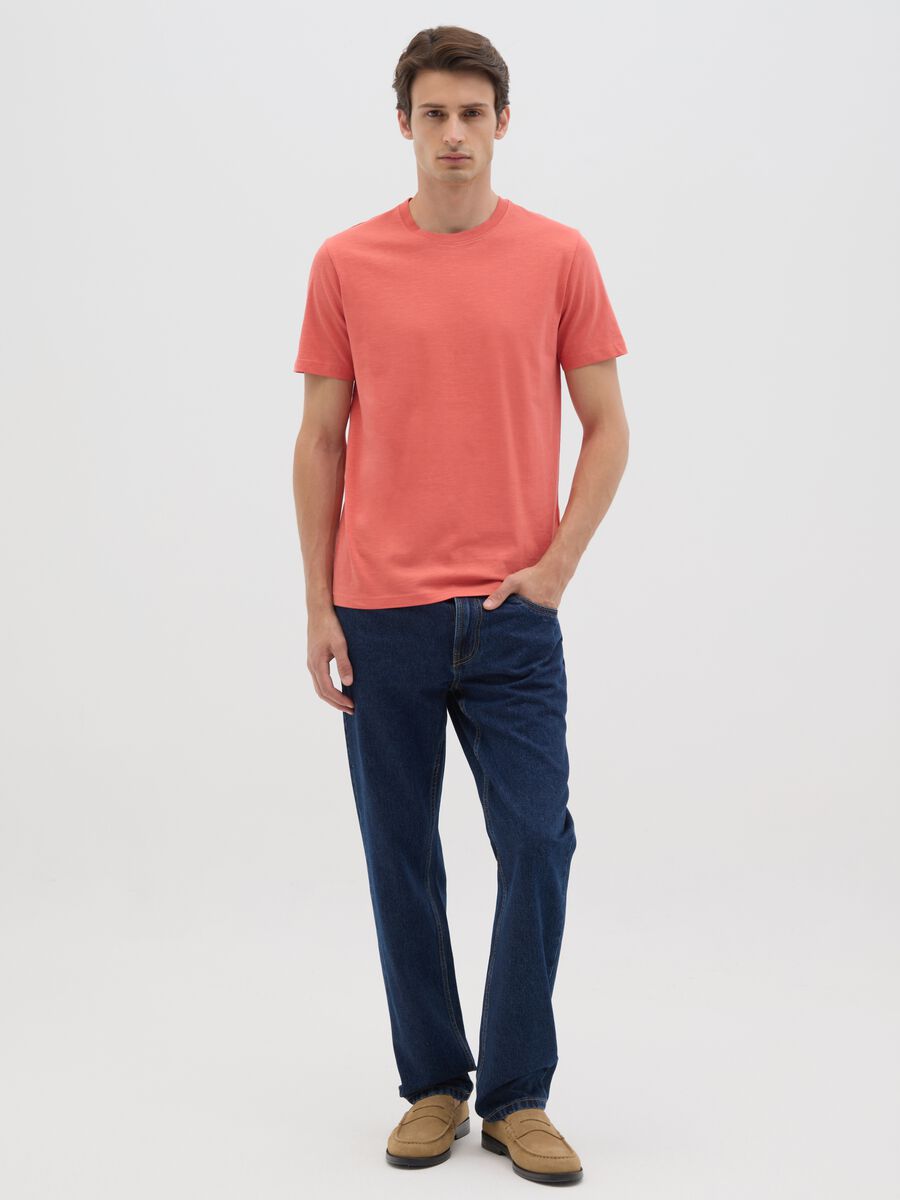 Men's orange pure cotton t-shirt regular fit_1