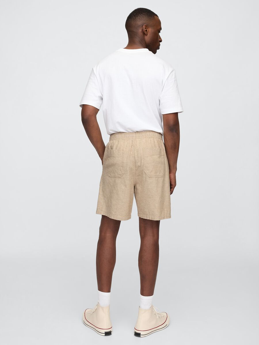Cotton and linen blend shorts_2