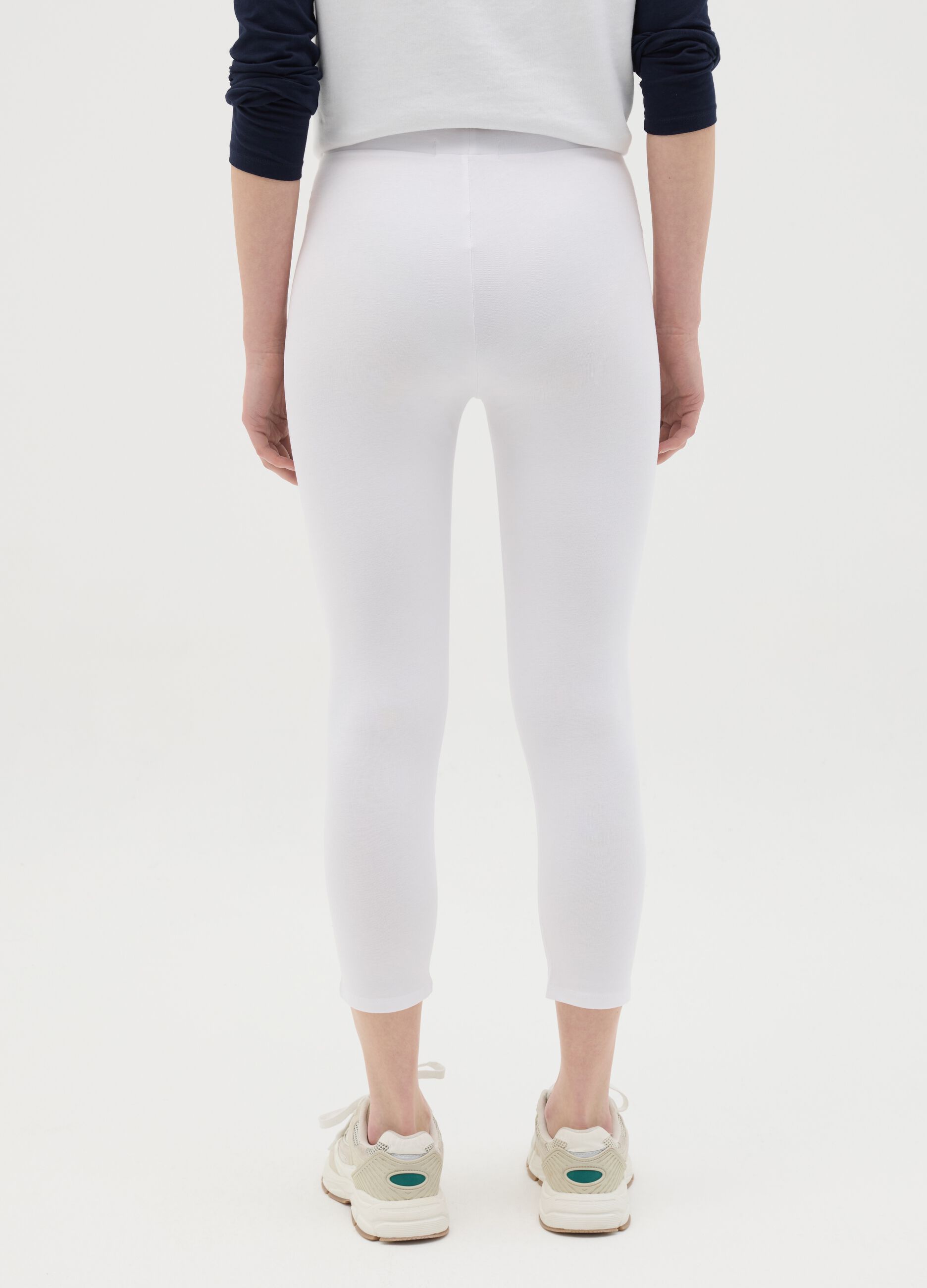 Leggings da donna  bianco regular fit