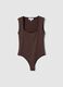 Brown fitted bodysuit with square neckline_4