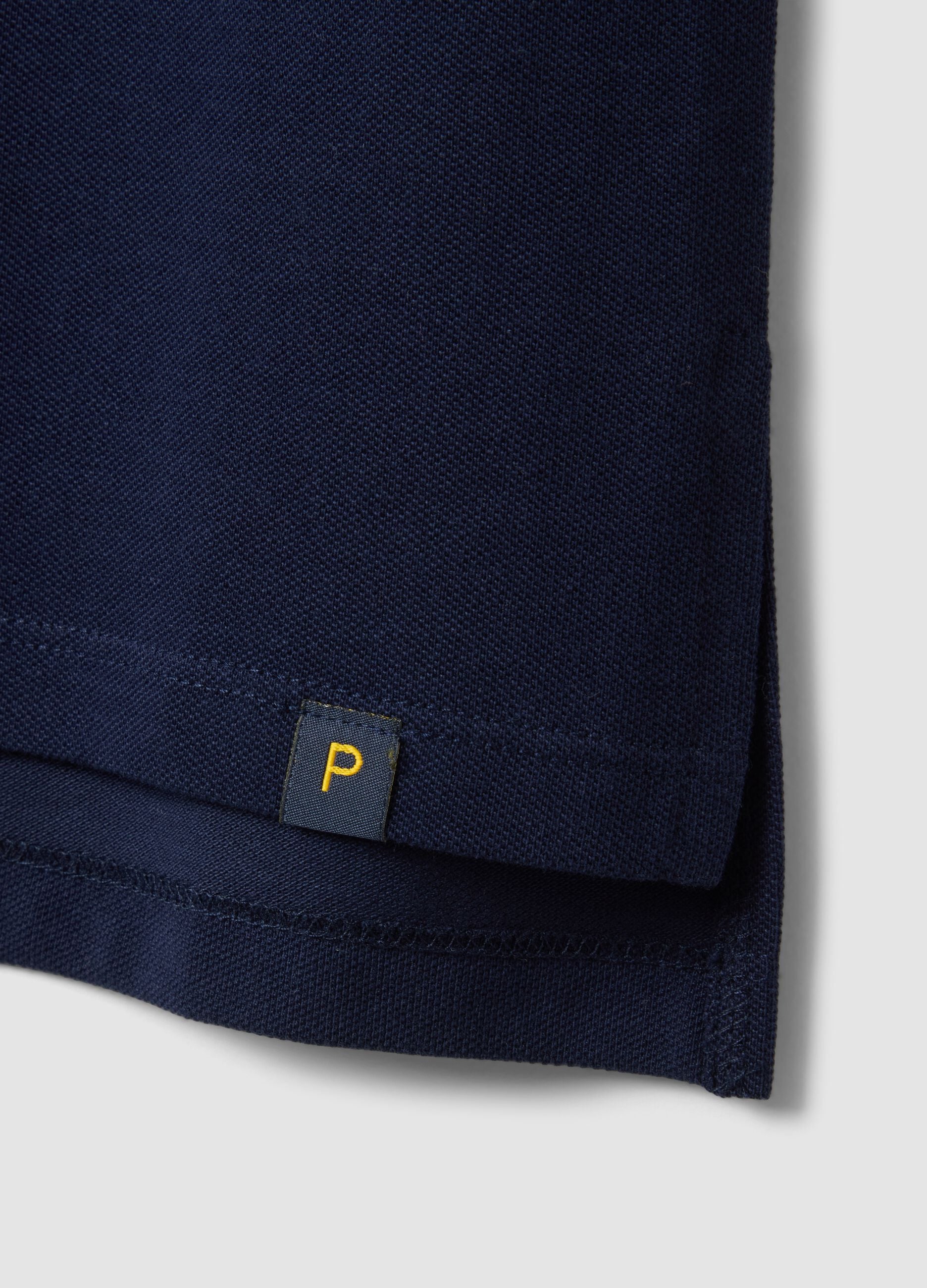 Blue organic cotton regular-fit polo shirt