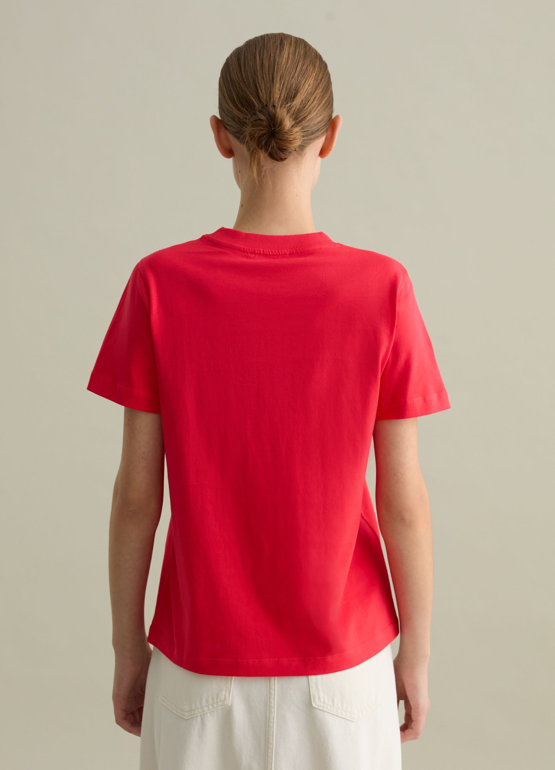 Cotton T-shirt with round neck