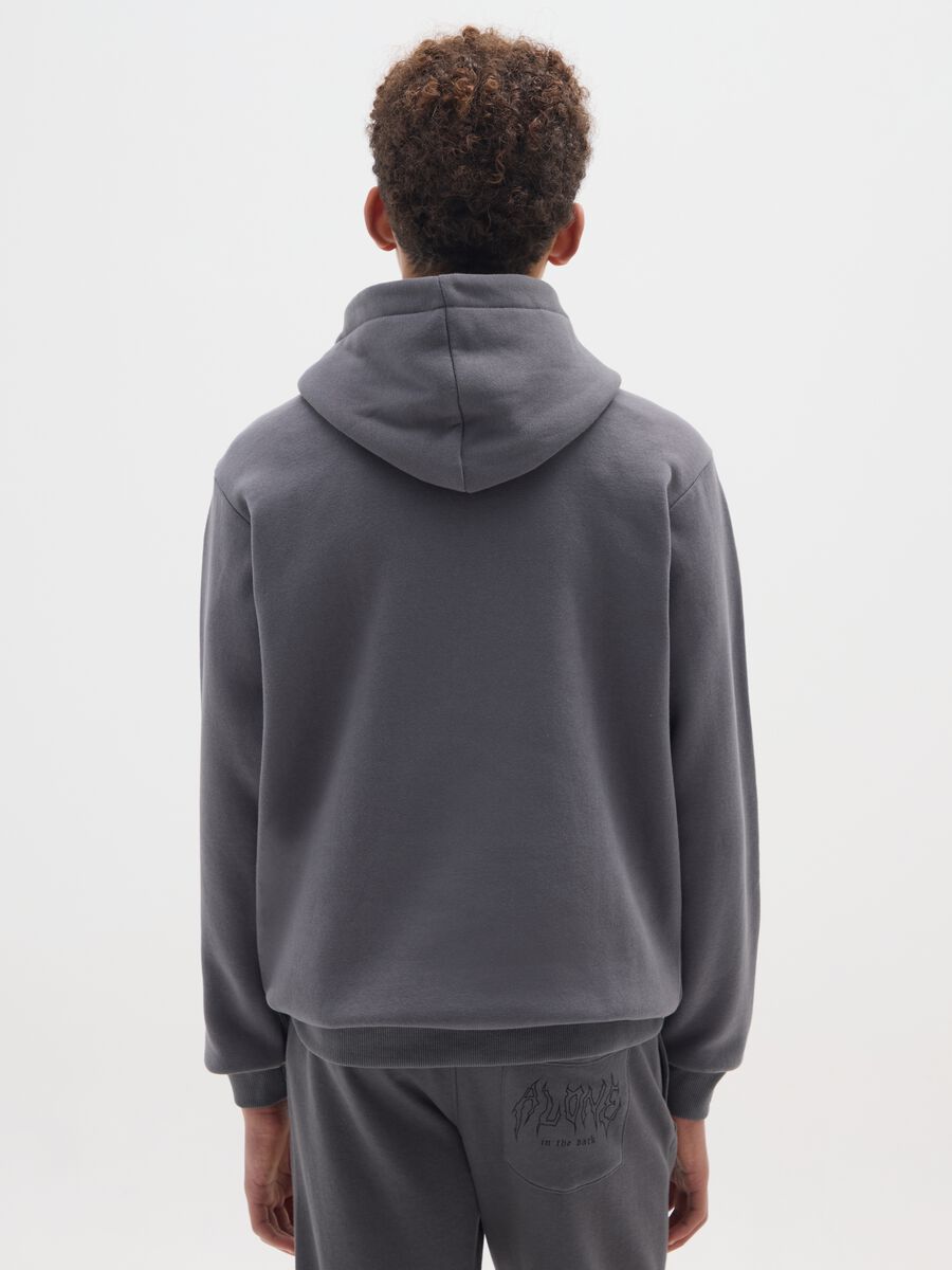 Felpa da bambino in misto cotone grigia con logo Hard Rock Cafe_1