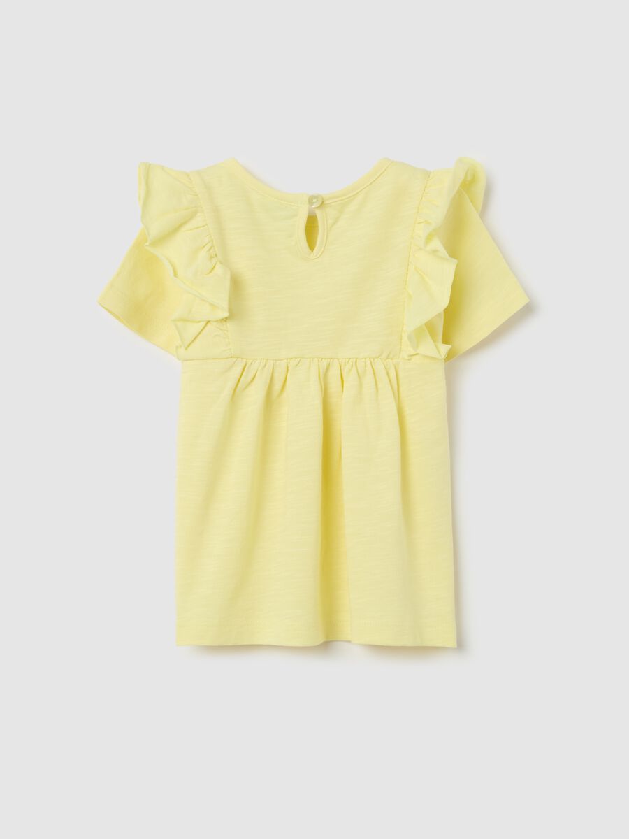 Cotton T-shirt with flounce_1