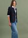Navy regular-fit double-breasted blazer with classic lapels_1