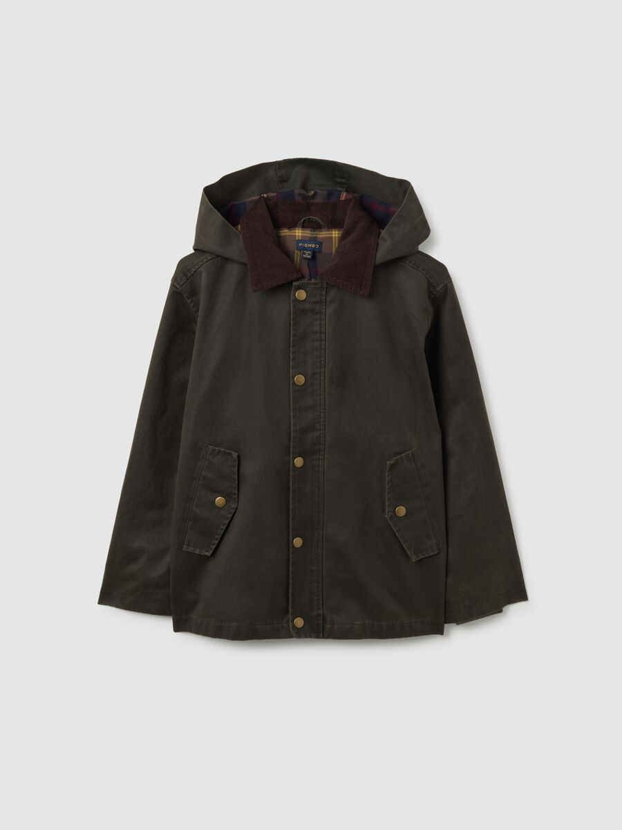 Boys' green cotton-blend jacket with regular fit_0