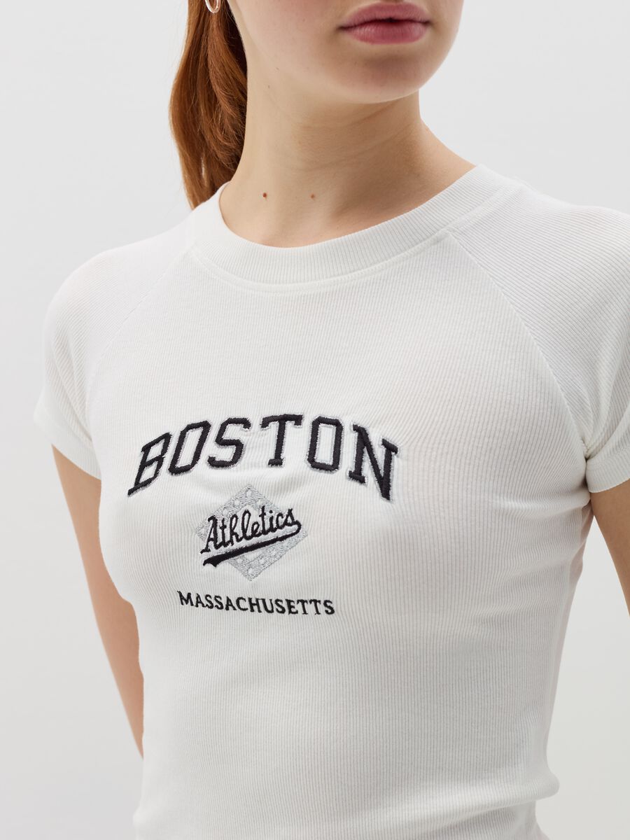 Ribbed crop T-shirt with embroidery_2