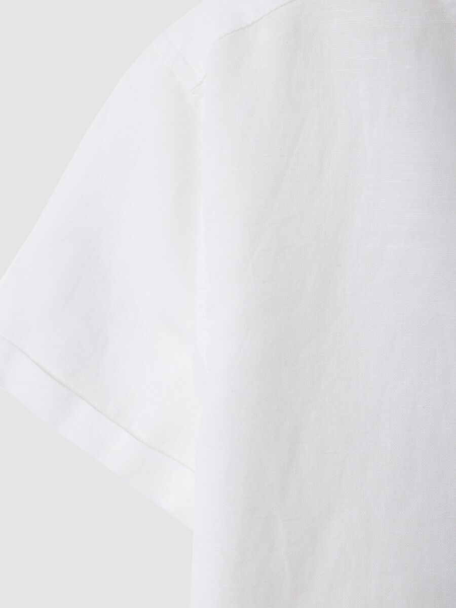 Camicia bianca in misto lino e cotone da bambino regular fit_3