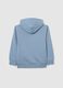 Blue children's sweatshirt in pure cotton, oversized fit with zip_1