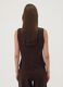 Gilet marrone in punto Milano di viscosa elasticizzata regular fit_3