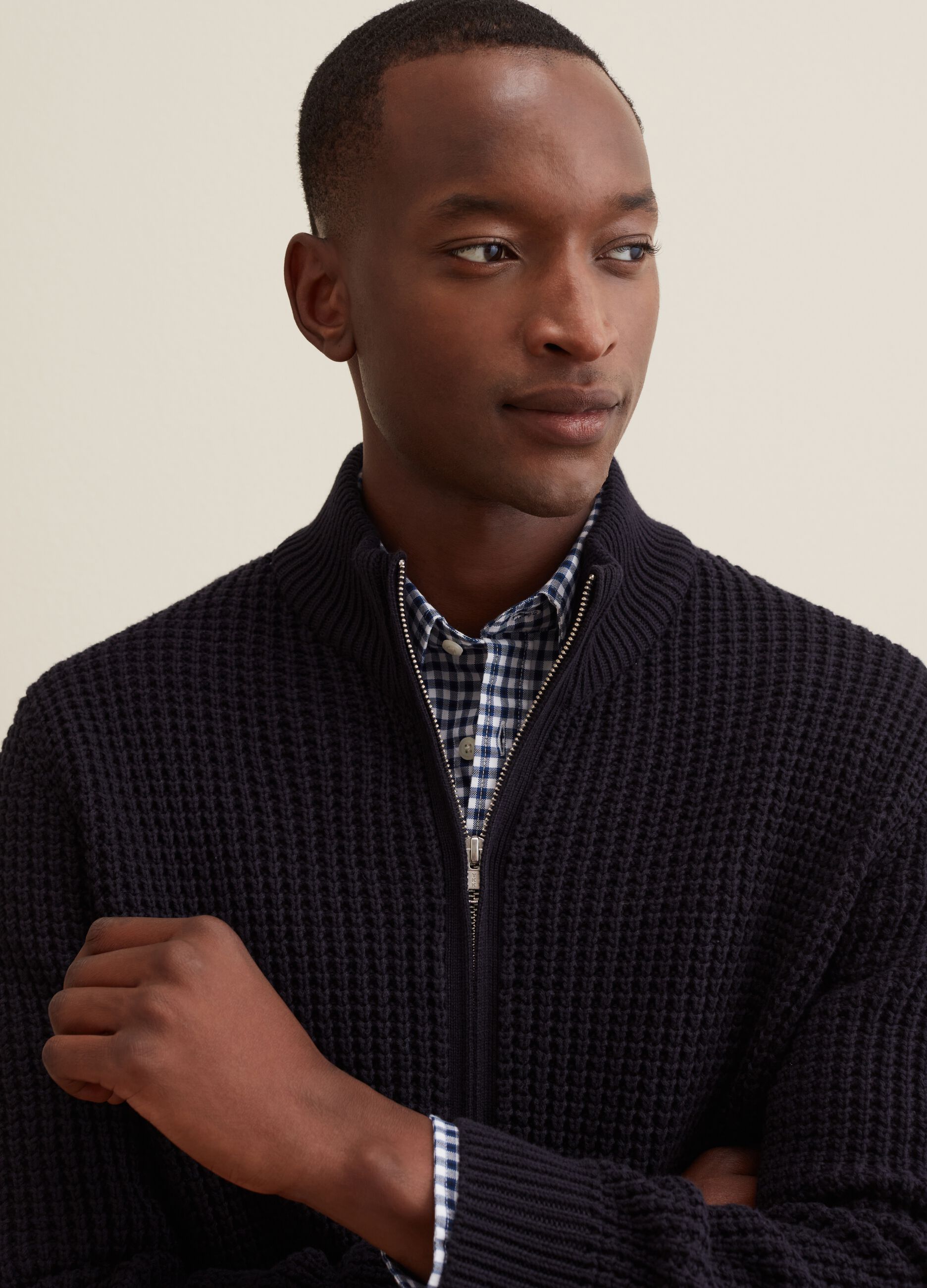 Cardigan full-zip a collo alto_3